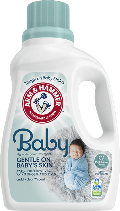 Detergente líquido hipoalergénico para ropa ARM & HAMMER Baby, para recién nacidos y bebés, alta eficiencia. Detergente líquido hipoalergénico para ropa ARM & HAMMER Baby, para recién nacidos y bebés, alta eficiencia.