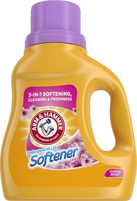 ARM & HAMMER con un toque de suavizante, detergente con suavizante líquido para lavado de ropa de alta eficiencia. ARM & HAMMER con un toque de suavizante, detergente con suavizante líquido para lavado de ropa de alta eficiencia.