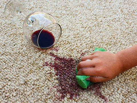 image of wine stain on carpet