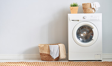 Washing machine and laundry basket.