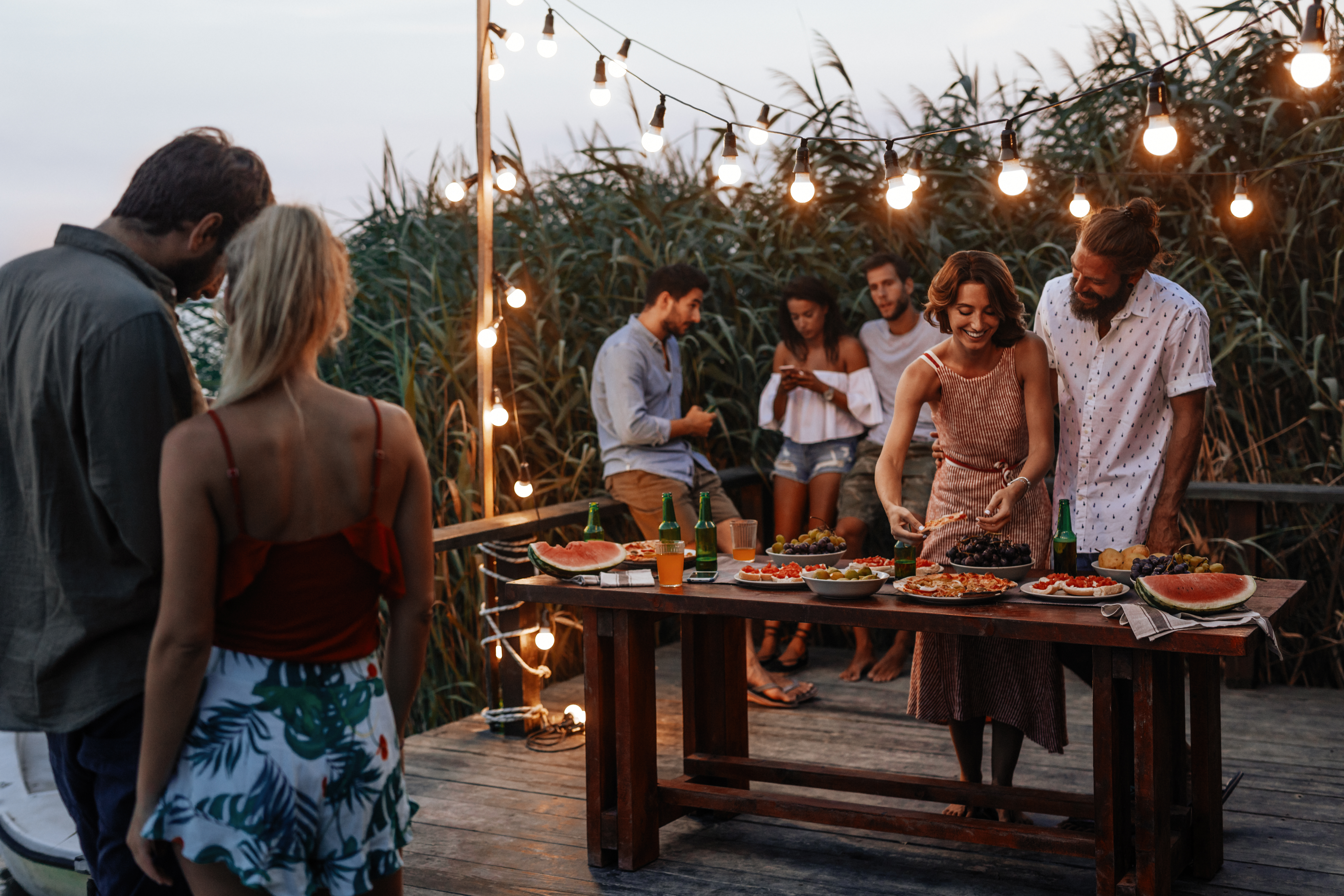 Friends having fun at an outdoor party